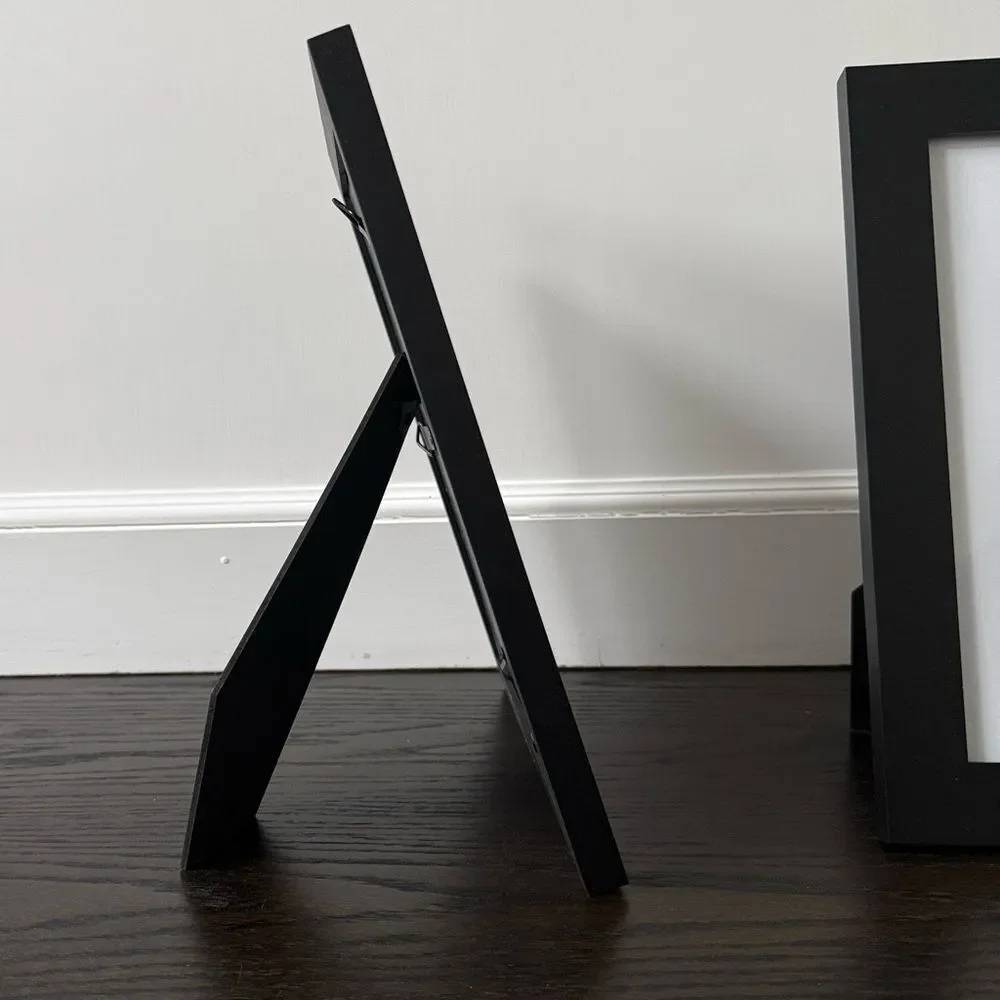 Set of 2 Black Wood Gallery Frames with Mats – 8x10 / 5x7 / 3x5